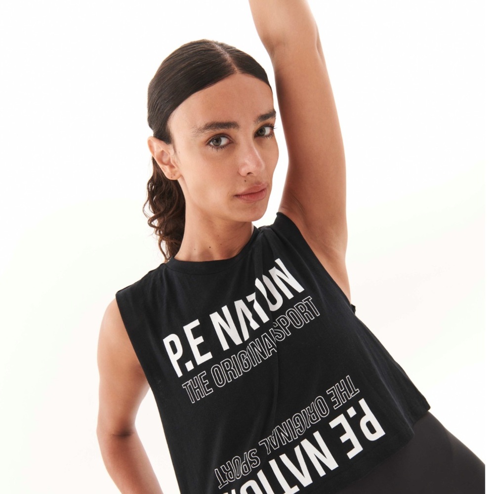 P.E Nation Black Graphic Muscle Tee